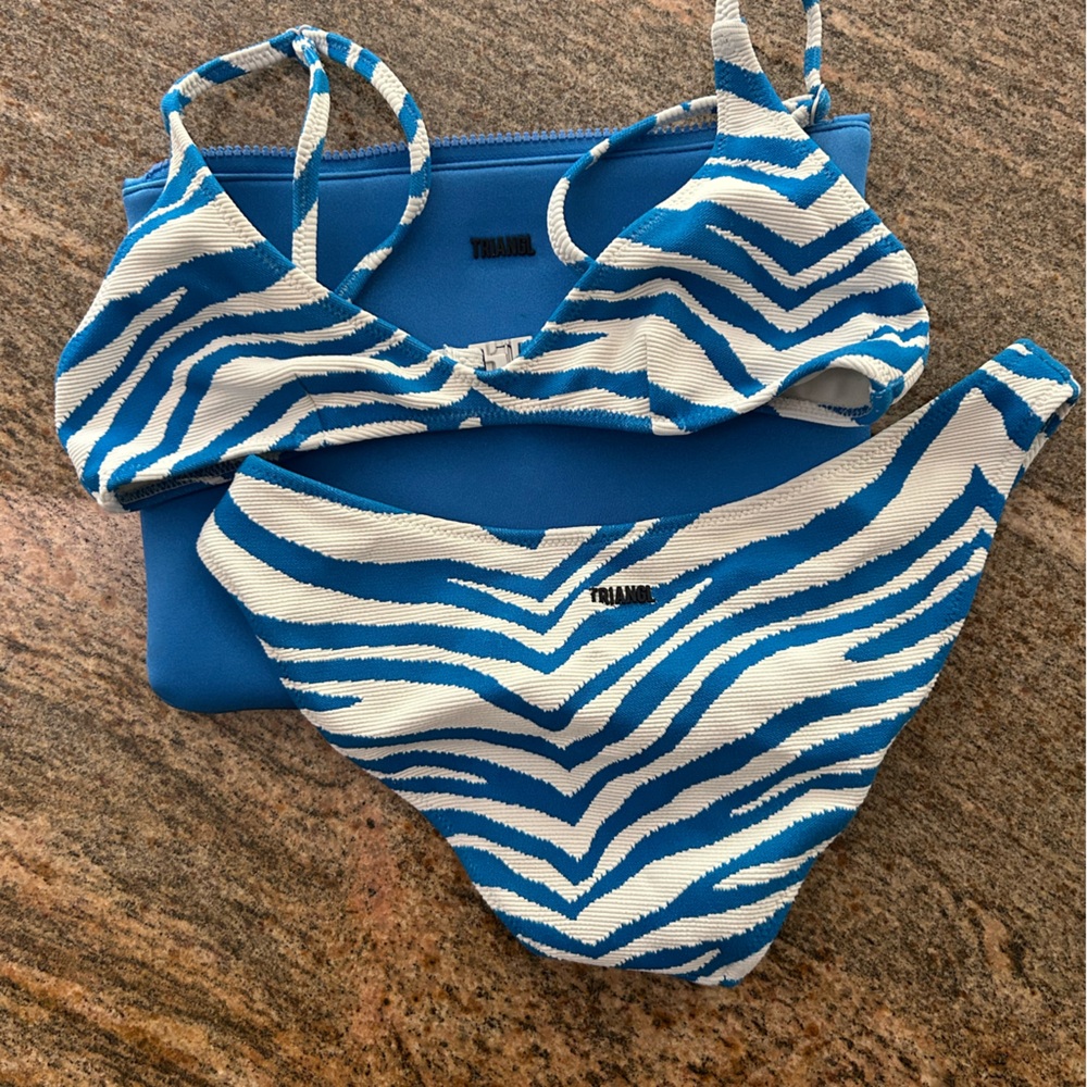 Triangl Striped Blue and White Bikini